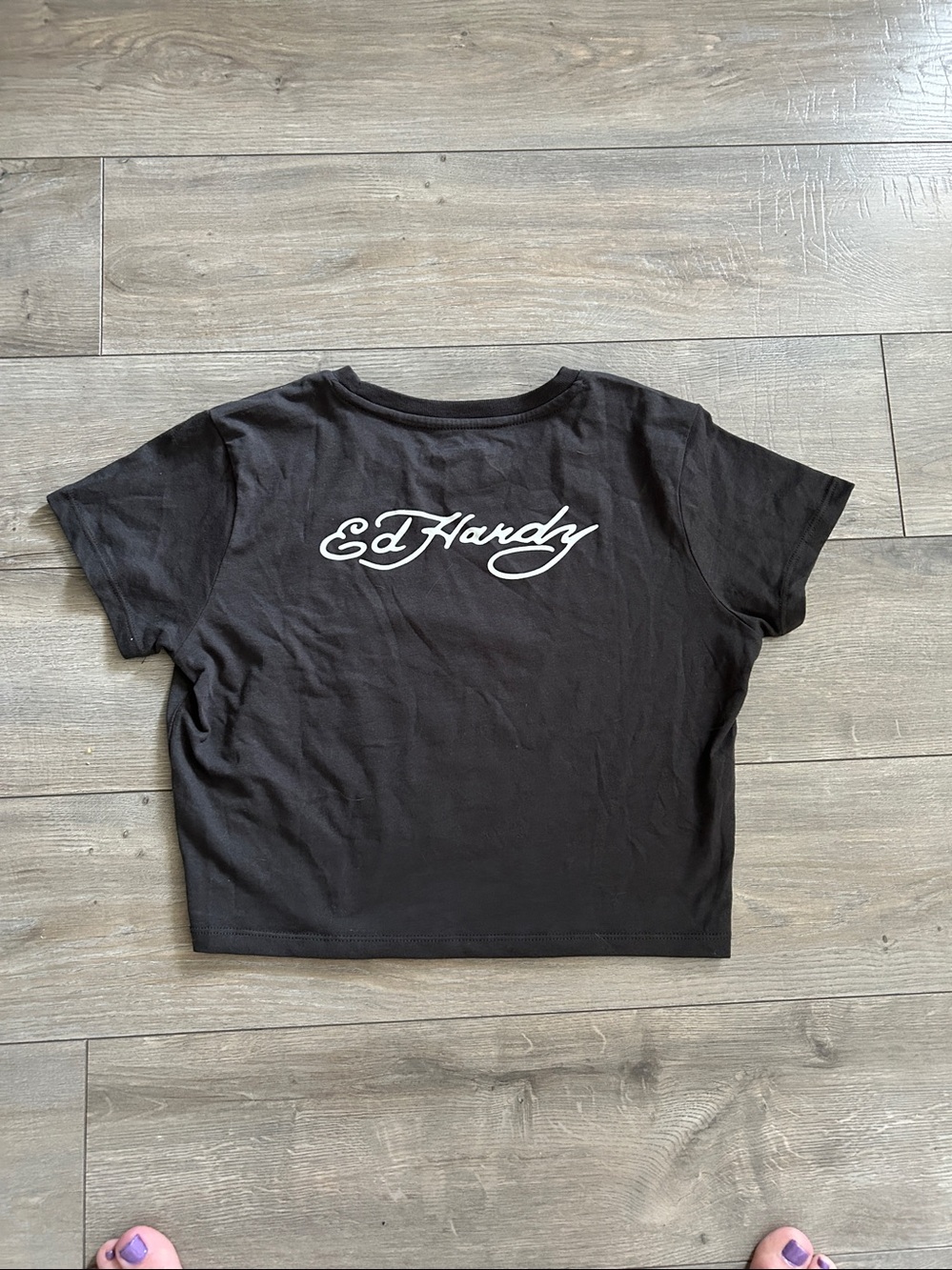 Ed Hardy Black Orchid Rhinestone Tee - Picture 10 of 12